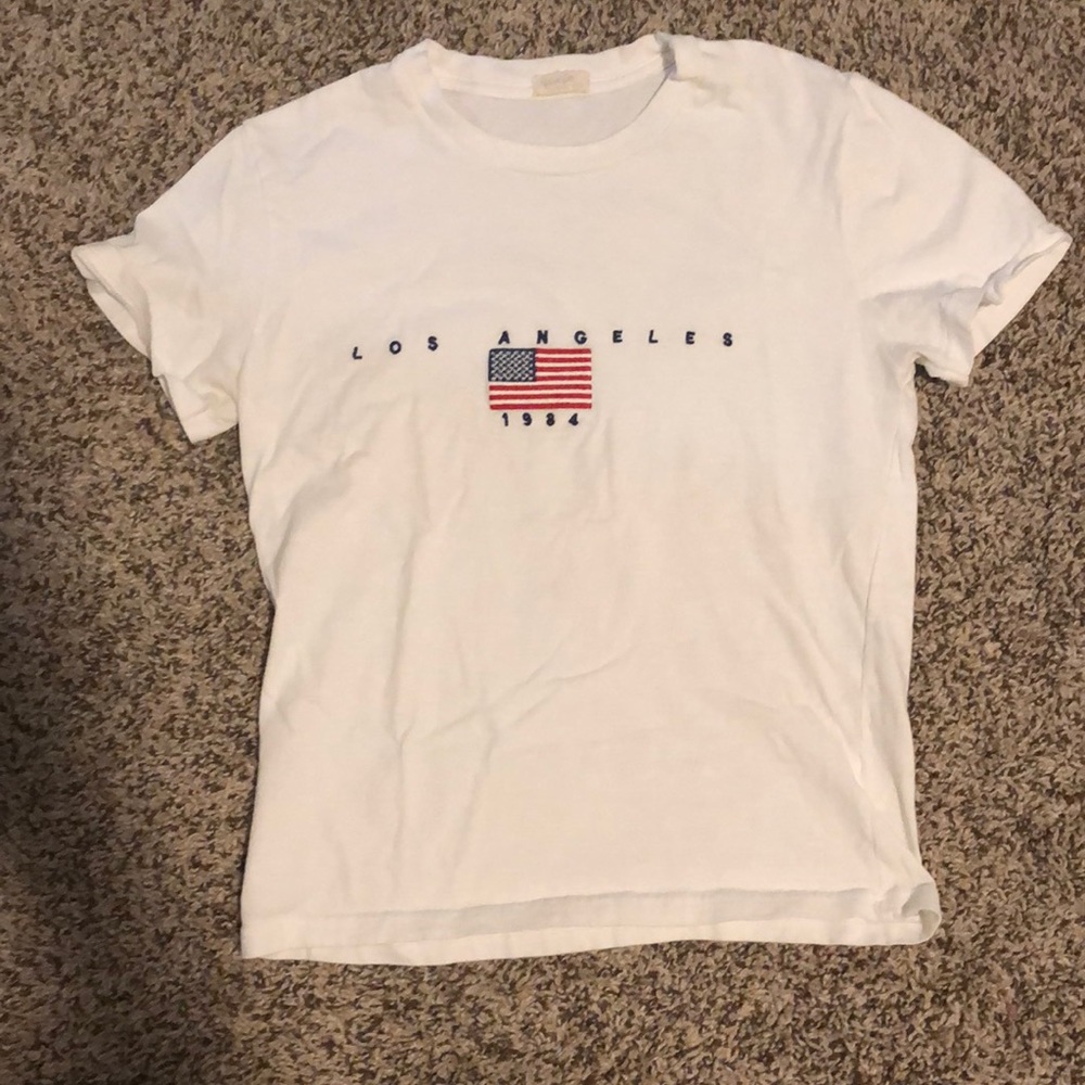 Brandy Melville American Flag Crop Tee